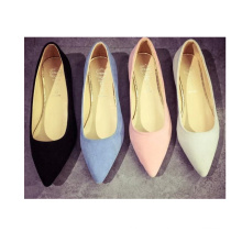 New Pointed Light Mouth Suede Simple Work Flats Women Casual Flat Shoes